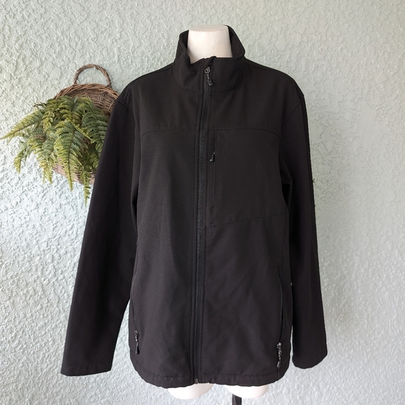 Swiss Tech Soft Shell‎ Men's Black Jacket Bull Zip Size L - Picture 1 of 6